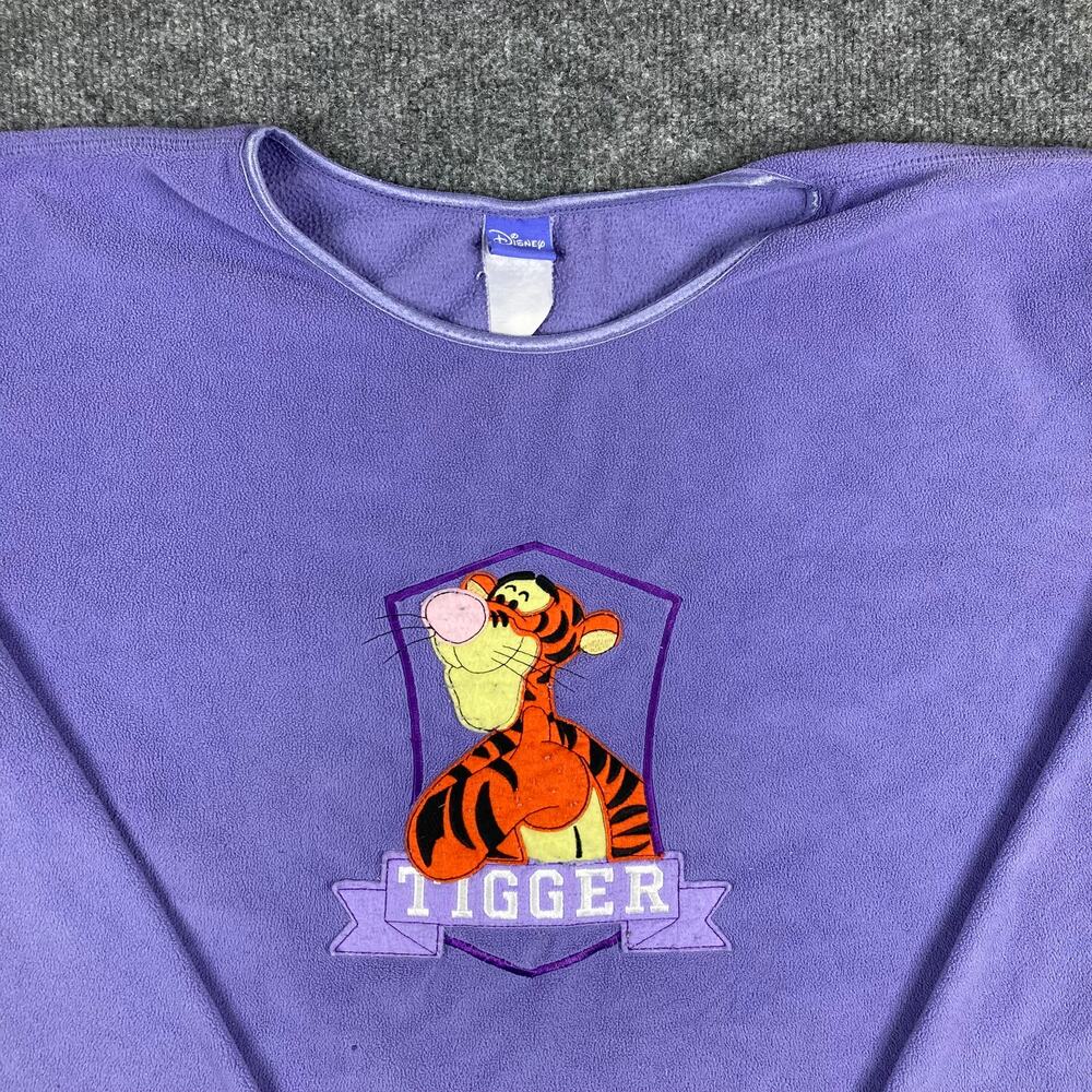 Disney Tigger‎ Fleece Top Womens 2XL Purple Long Sleeve Pullover Cozy Graphic